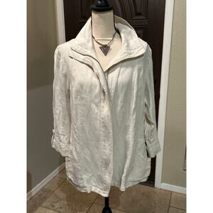 JM Collection WOMAN 100% Linen Zip Jacket